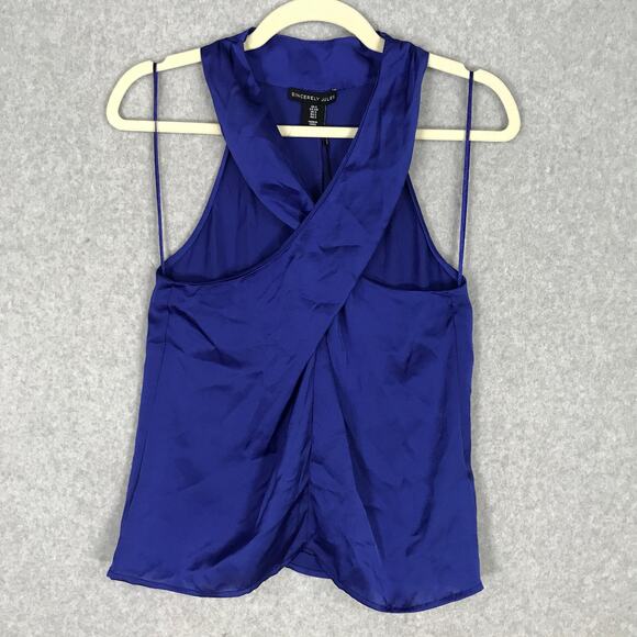Sincerely Jules Top Women Small Blouse Tank Satin Halter Twist Suit Career Silky - Picture 1 of 8